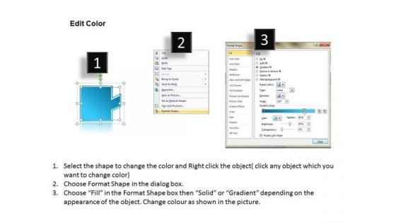 Accumbent Illustration Of Puzzle Process Using 8 Stages Vision Templates PowerPoint