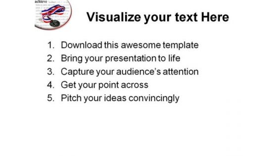 Achieve Medal Success PowerPoint Templates And PowerPoint Backgrounds 0711