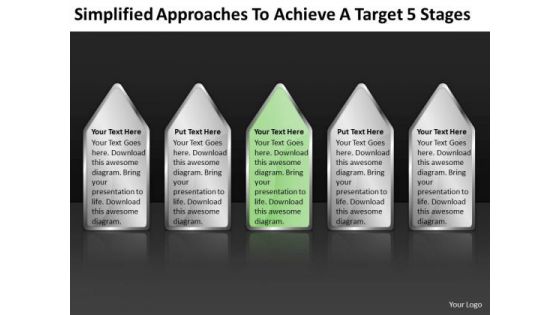 Achieve Target 5 Stages How Write Business Plan Template Free PowerPoint Templates