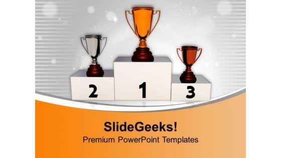 Achieve Trophy For Excellence PowerPoint Templates Ppt Backgrounds For Slides 0513