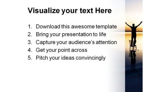 Achievement Success Beach PowerPoint Templates And PowerPoint Backgrounds 0211