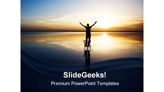 Achievement Success Beach PowerPoint Templates And PowerPoint Backgrounds 0211
