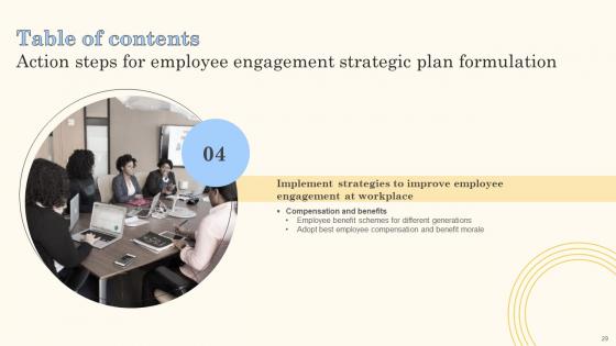 Action Steps For Employee Engagement Strategic Plan Formulation Ppt Powerpoint Presentation Complete Deck