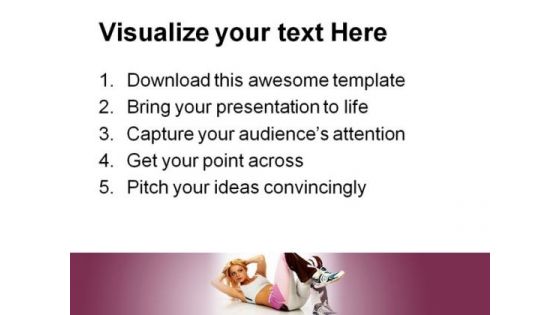 Active Woman Health PowerPoint Backgrounds And Templates 0111