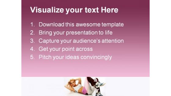 Active Woman Health PowerPoint Backgrounds And Templates 0111