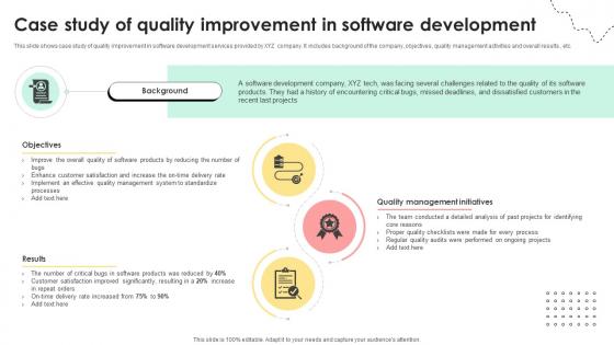 Administering Quality Assurance Case Study Of Quality Improvement In Software Development PM SS V