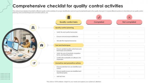 Administering Quality Assurance Comprehensive Checklist For Quality Control Activities PM SS V