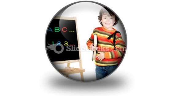 Adorable Child Studying PowerPoint Icon C