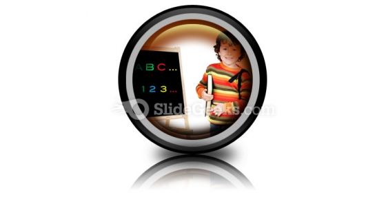 Adorable Child Studying PowerPoint Icon Cc