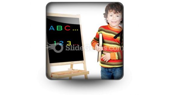 Adorable Child Studying PowerPoint Icon S