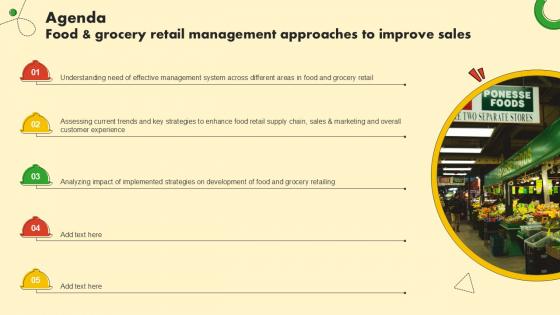 Agenda Food And Grocery Retail Management Approaches Ppt Slide Agenda Food And Grocery Retail Management Approaches Ppt Slide