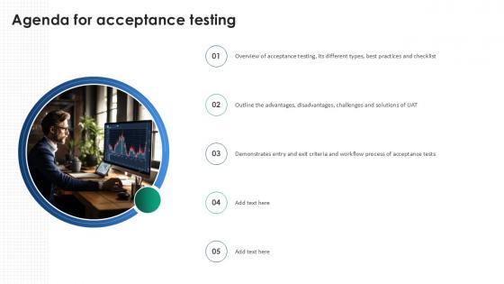 Agenda For Acceptance Testing Strategies For Software Reliability Ppt Sample