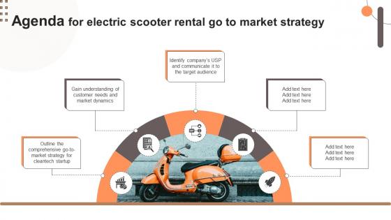 Agenda For Electric Scooter Rental Go To Market Strategy GTM SS V
