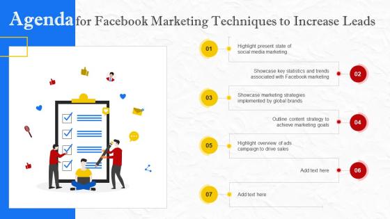 Agenda For Facebook Marketing Techniques To Increase Leads Strategy SS V