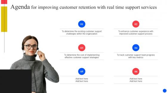 Agenda For Improving Customer Retention With Real Time Support PPT Sample