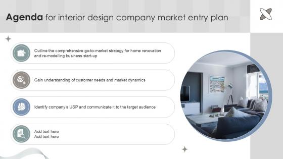 Agenda For Interior Design Company Market Entry Plan PPT Sample GTM SS V
