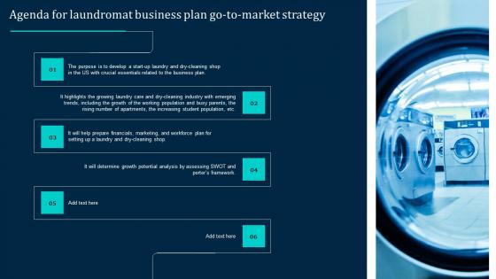Agenda For Laundromat Business Plan Go To Market Strategy Slides Pdf Agenda For Laundromat Business Plan Go To Market Strategy Slides Pdf