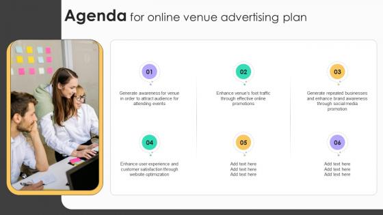 Agenda For Online Venue Advertising Plan Strategy SS V