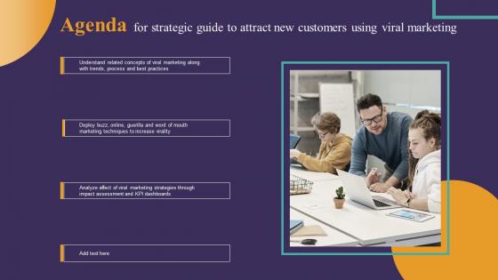 Agenda For Strategic Guide To Attract New Customers Using Viral Marketing Structure Pdf