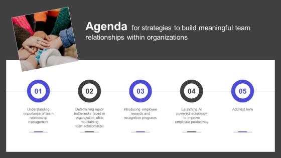 Agenda For Strategies To Build Meaningful Team Relationships Within Organizations Professional PDF Agenda For Strategies To Build Meaningful Team Relationships Within Organizations Professional PDF