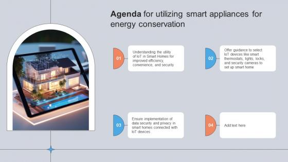 Agenda For Utilizing Smart Appliances For Energy Conservation IoT SS V