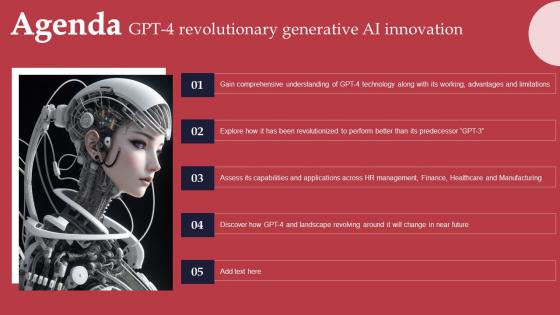 Agenda GPT 4 Revolutionary Generative AI Innovation Topics Pdf Agenda GPT 4 Revolutionary Generative AI Innovation Topics Pdf