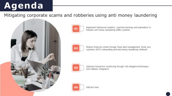 Agenda Mitigating Corporate Scams And Robberies Using Anti Money Laundering Background Pdf Agenda Mitigating Corporate Scams And Robberies Using Anti Money Laundering Background Pdf