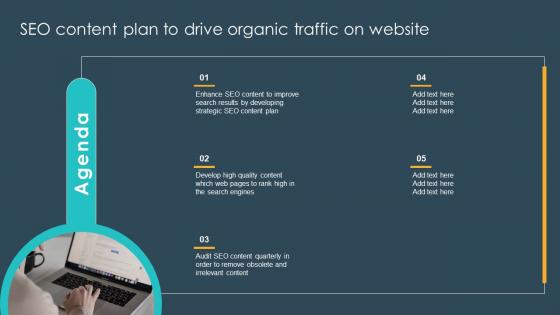Agenda Seo Content Plan To Drive Organic Traffic On Website Strategy SS V