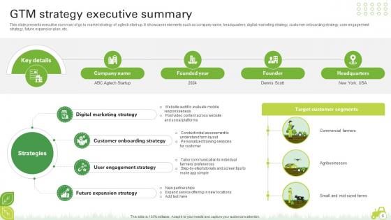 Agro Innovation Startup Go To Market Strategy Ppt Powerpoint Presentation GTM CD
