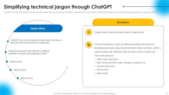 AI Powered Recruitment Enhancing Efficiency With ChatGPT Ppt Slide AI CD V