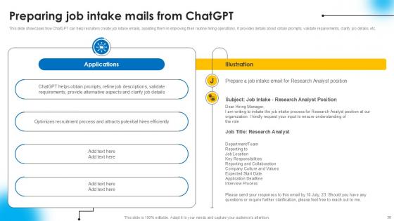 AI Powered Recruitment Enhancing Efficiency With ChatGPT Ppt Slide AI CD V