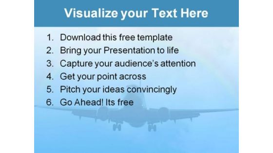Dream Airliner PowerPoint Template with Rainbow