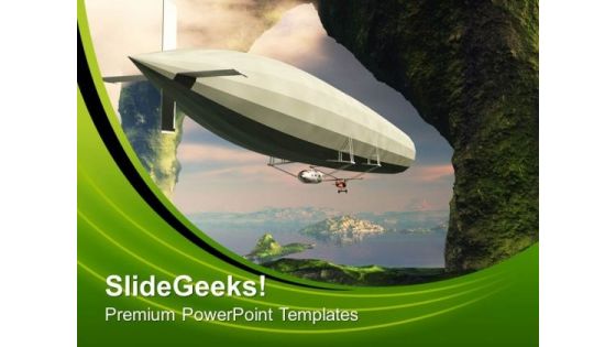 Airship With Artistic Background PowerPoint Templates Ppt Backgrounds For Slides 0613