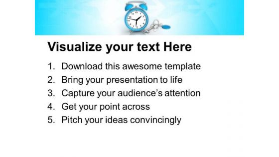 Alarm Clock With Key For Security PowerPoint Templates Ppt Backgrounds For Slides 0413