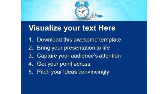 Alarm Clock With Key For Security PowerPoint Templates Ppt Backgrounds For Slides 0413