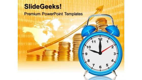 Alarm Clock With Money Finance PowerPoint Templates And PowerPoint Themes 0612