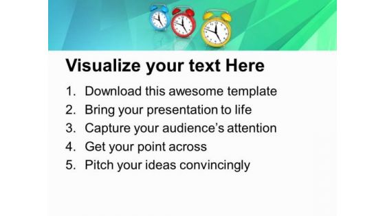 Alarm Clocks For Time Management PowerPoint Templates Ppt Backgrounds For Slides 0413