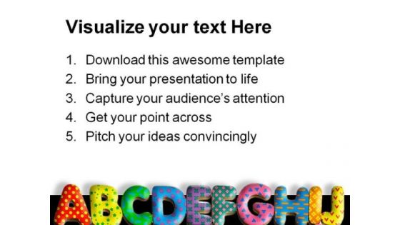 Alphabets01 Education PowerPoint Template 1010