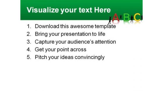 Alphabets02 Education PowerPoint Template 1010