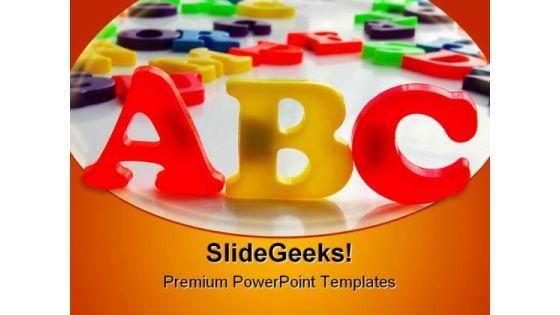 Alphabets Education PowerPoint Template 0810