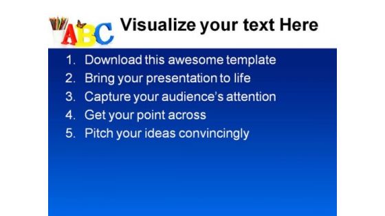 Alphabets Education PowerPoint Template 1010