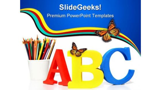 Alphabets Education PowerPoint Template 1010