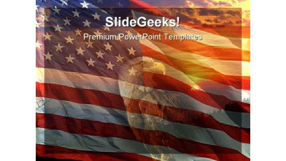 Ameri Flag And Eagle Animals PowerPoint Template 1110