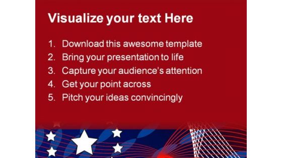 America Flag Star Abstract PowerPoint Template 1110