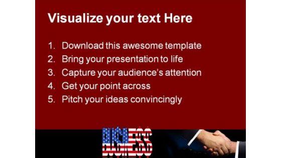 American Business Handshake PowerPoint Themes And PowerPoint Slides 0411