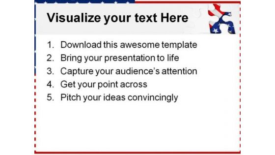 American Flag Jigsaw Shapes PowerPoint Themes And PowerPoint Slides 0411