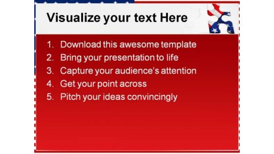 American Flag Jigsaw Shapes PowerPoint Themes And PowerPoint Slides 0411