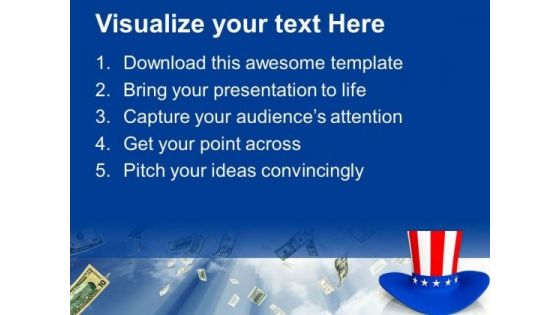 American Hat Pride Of Nation PowerPoint Templates Ppt Backgrounds For Slides 0813