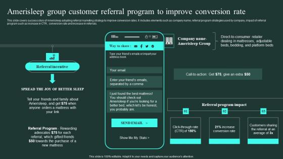 Amerisleep Group Customer Referral Program Word Of Mouth Marketing Infographics Pdf