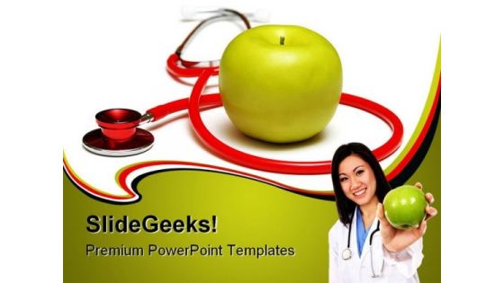 An Apple A Day Health PowerPoint Backgrounds And Templates 1210